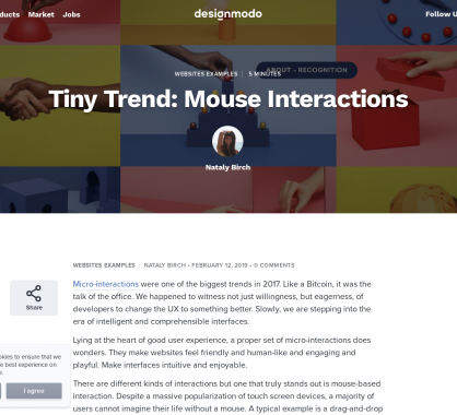 Tendances design : les interactions de la souris