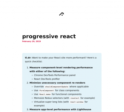 Progressive React : comment créer des apps react plus performantes