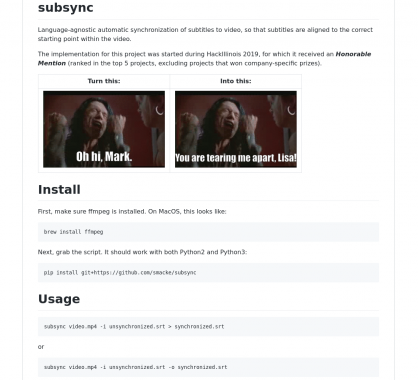 Subsync: un outil pour synchroniser automatiquement des sous titres sur une vidéo