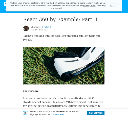 Tuto : développer des apps de réalité virtuelle avec React 360