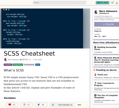 Une cheatsheet SCSS 