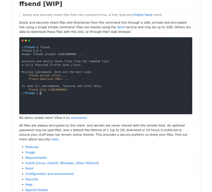 ffsend: une commande pour partager facilement dossiers et fichiers via Firefox Send