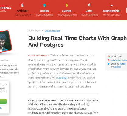 Créer des graphes temps réel basés sur GraphQL, PostgreSQL et ChartJs