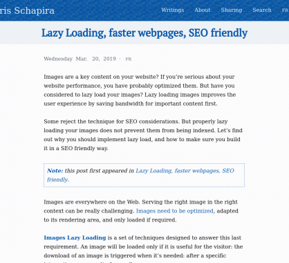 Du lazy loading pour des pages web plus rapides sans impact SEO