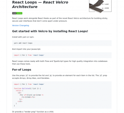 React Loops : Un élément structurant de la React Velcro Architecture fonctionnant avec les Hooks