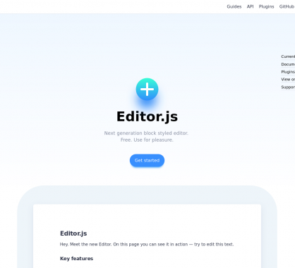 Editor.js - Un éditeur in-line de contenus modernes avec gestion de blocs