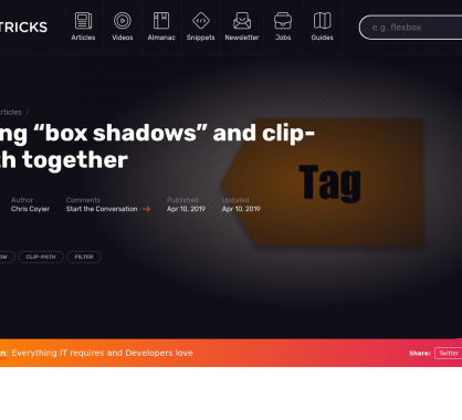 Utiliser box-shadow combiné à clip-path en CSS