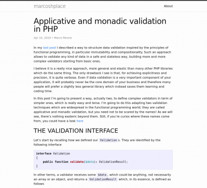 Validation applicative et monadique en PHP