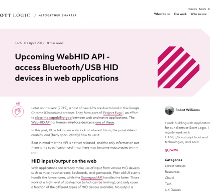 WebHID API : un accès aux devices Bluetooth et USB HID depuis une page web