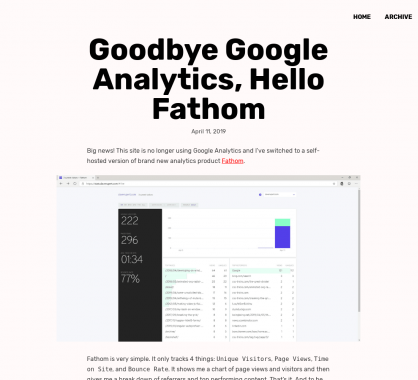 Passer de Google Analytics à Fathom pour un meilleur respect de la vie privée