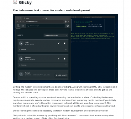 Glicky: Lancez vos commandes CLI directement depuis votre navigateur web