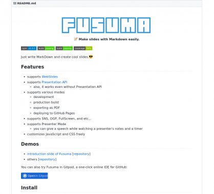 Fusuma : créer des slides de présentations simples avec du Markdown