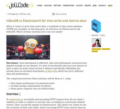 Benchmark de InfluxDB vs Elasticsearch pour la manipulation de Time series