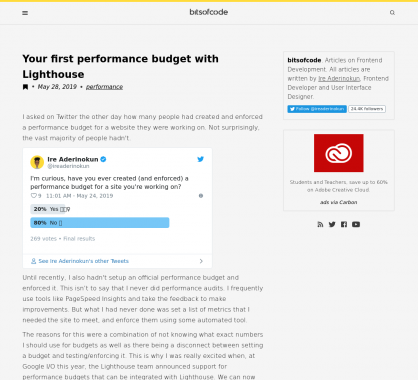 Votre premier budget performance avec Lighthouse