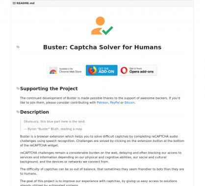 Buster : une extension pour résoudre des captchas complexes pour les humains