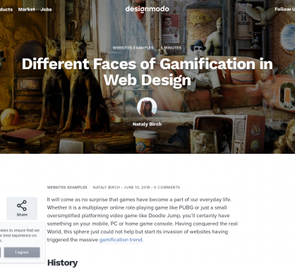 Les différentes faces de gamification dans le webdesign