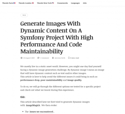 Génération d'images performante et maintenable dans un projet Symfony