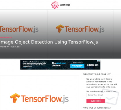 Détection d'objets sur images avec Tensorflow.js 