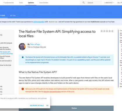 Focus sur la Native File System API pour simplifier l'accès aux fichiers locaux