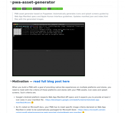 PWA Assets Generator: un outil permettant de générer toutes les assets utiles pour vos PWA