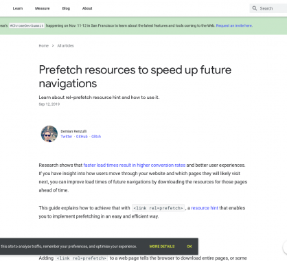 Prefetch de ressources pour accélérer la navigation des futures pages