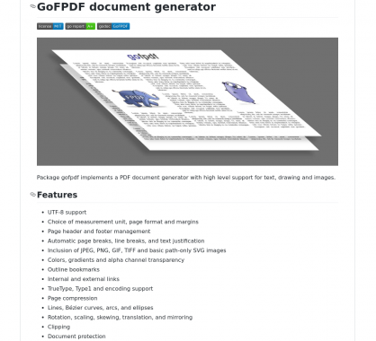 GoFPDF : un générateur de PDF avancé en Go