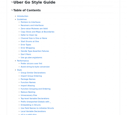 Le style guide d'Uber pour coder en Go