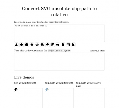 Un outil de conversion de SVG clip-path absolute en relative