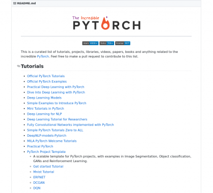 Une liste de ressources complète sur le framework de machine learning Pytorch