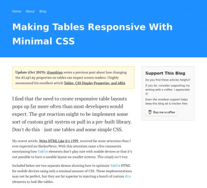 Créer des tableaux responsives avec un minimum de CSS