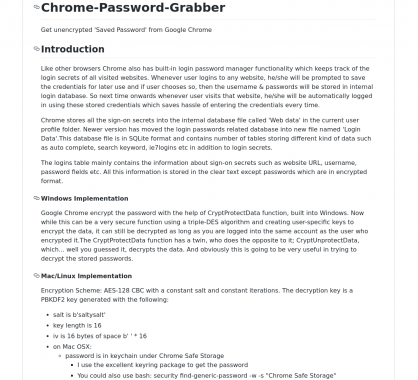 Chrome-Password-Grabber: récupérez les mots de passes décryptés stockés dans Chrome