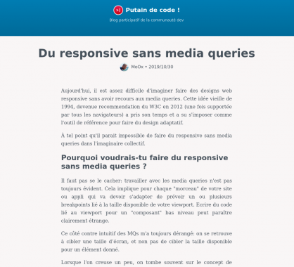 Du responsive sans medias queries