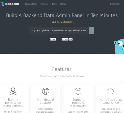 GoAdmin : un framework Go pour créer un dashboard en moins de 10 minutes