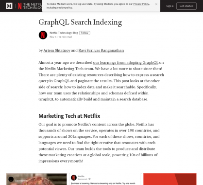 GraphQL Search Indexing chez Netflix