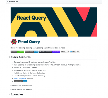 React Query: des hooks pour récupérer, cacher et mettre à jour des données asynchrones