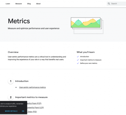 Metrics : les indicateurs de performance web à mesurées, détaillées par Google