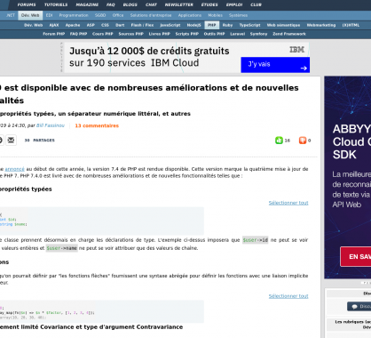 PHP 7.4.0 est disponible avec propriétés typées, arrow function, ...