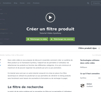 Créer un filtre produit avec Symfony
