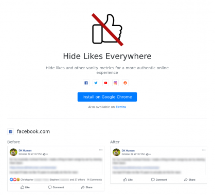 Hides like everywhere: une extension chrome pour supprimer automatiquement les like des posts