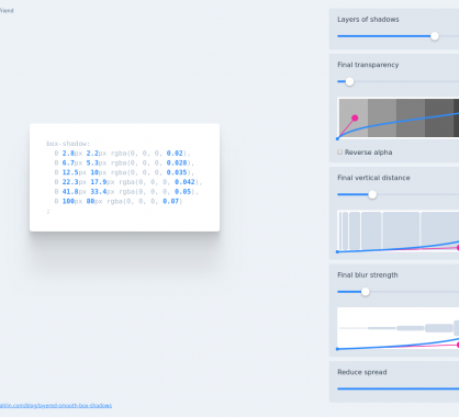 Un générateur visuel d'ombre CSS élégante