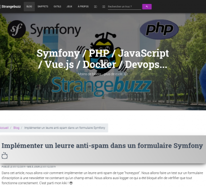 Créer un leurre anti-spam avec les form Symfony