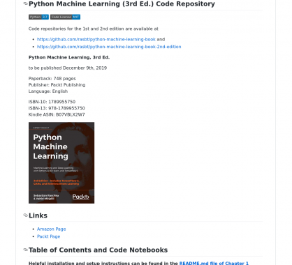 La 3ème édition du livre open source Python Machine Learning est en ligne