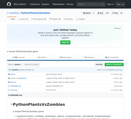 Le jeu Plants vs Zombies redéveloppé en Python