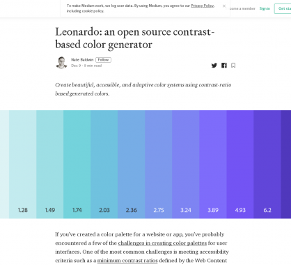 Leonardo : un générateur de palette de couleurs avec contraste idéal et accessible