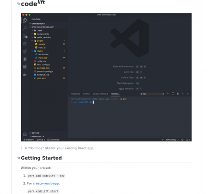 CodeLift : une interface visuelle pour "coder" votre app React