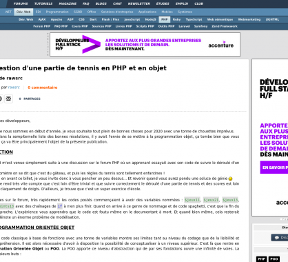 Comprendre la programmation objet en PHP avec un match de tennis
