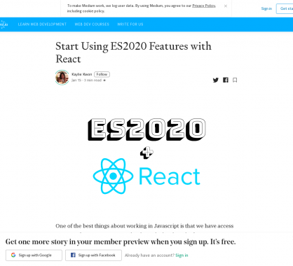 Utiliser les fonctionnalités d'ES2020 dans React dès aujourd'hui