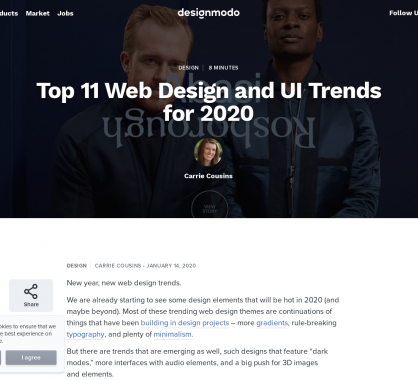 Le TOP 11 des tendances webdesign pour 2020