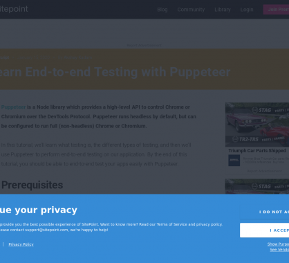 Tests d'applications web de bout en bout avec Puppeteer