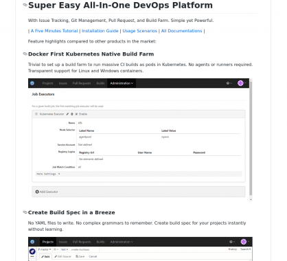 Une plateforme DevOps simple et efficace avec gestion GIT, issues,  build ...